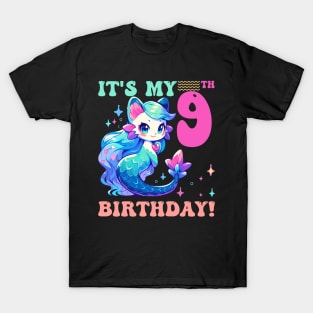 Kids It's My 9th Mercat Birthday Eight Year Old Gift For Boys Girls Kids T-Shirt